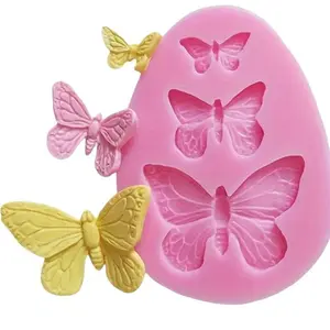 Three Butterfly Resin Silicone Molds for Phone Case Decoration, Multifunctional DIY Baking & Candle Mold, Random Colors, Creative Crafts, Molding