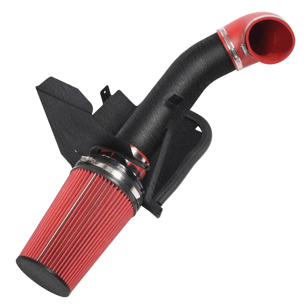 4" inches Performance Cold Air Intake Kit with Filter & Powder Coated Intake Tube Pipe for 99-06 GMC Chevy 1999 2000 2001 2002 2003 2004 2005 2006 V8 4.8L/5.3L/6.0L (Black&Red)