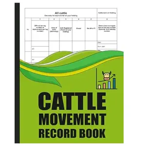Cattle Movement Record Book: Livestock Movement Log for Farm Records and Compliance