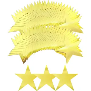 60 Pcs 6 Inch Gold Cardboard Star Cutouts Decorations for Bulletin Board Classroom Christmas Wedding Birthday Party Wall Decor