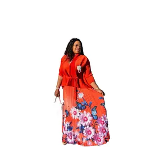 Luxe Orange Regal Timeless 2 Piece Set - Casual woman’s wear, Elegant set, perfect for any occasion Comfort Womenswear Clothing Elegance Comfortable Aesthetic Soft Fits Pleated Style Formal Overall, wedding dress