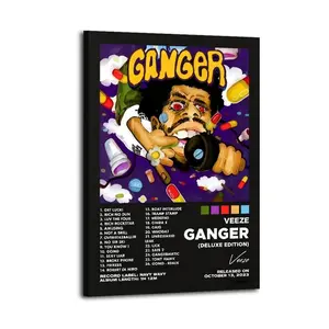 Ganger by Veeze Album Poster Canvas Wall Art Home Decorative Prints Fade-Resistant Canvas Print Various Size for Home Gym Office Wall Decor