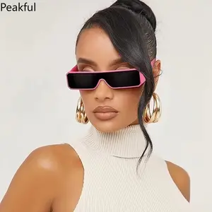 Vintage Integrated Rectangle Women Sunglasses For New Trendy Luxury Brand Designer Men Outdoors Travel Sun Glasses Female UV400