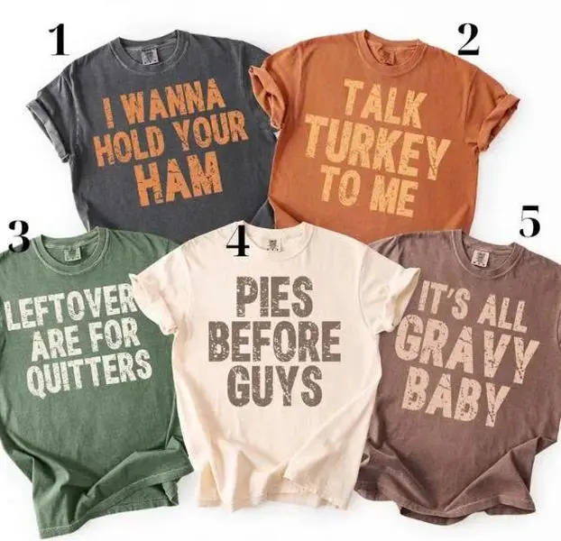 Comfort Colors Thanksgiving Funny TShirt, Distressed Turkey Shirt , Pies Before Guys Tee, Talk Turkey To Me Tee, Family Group Fall Shirt, Family Thanksgiving T-Shirt
