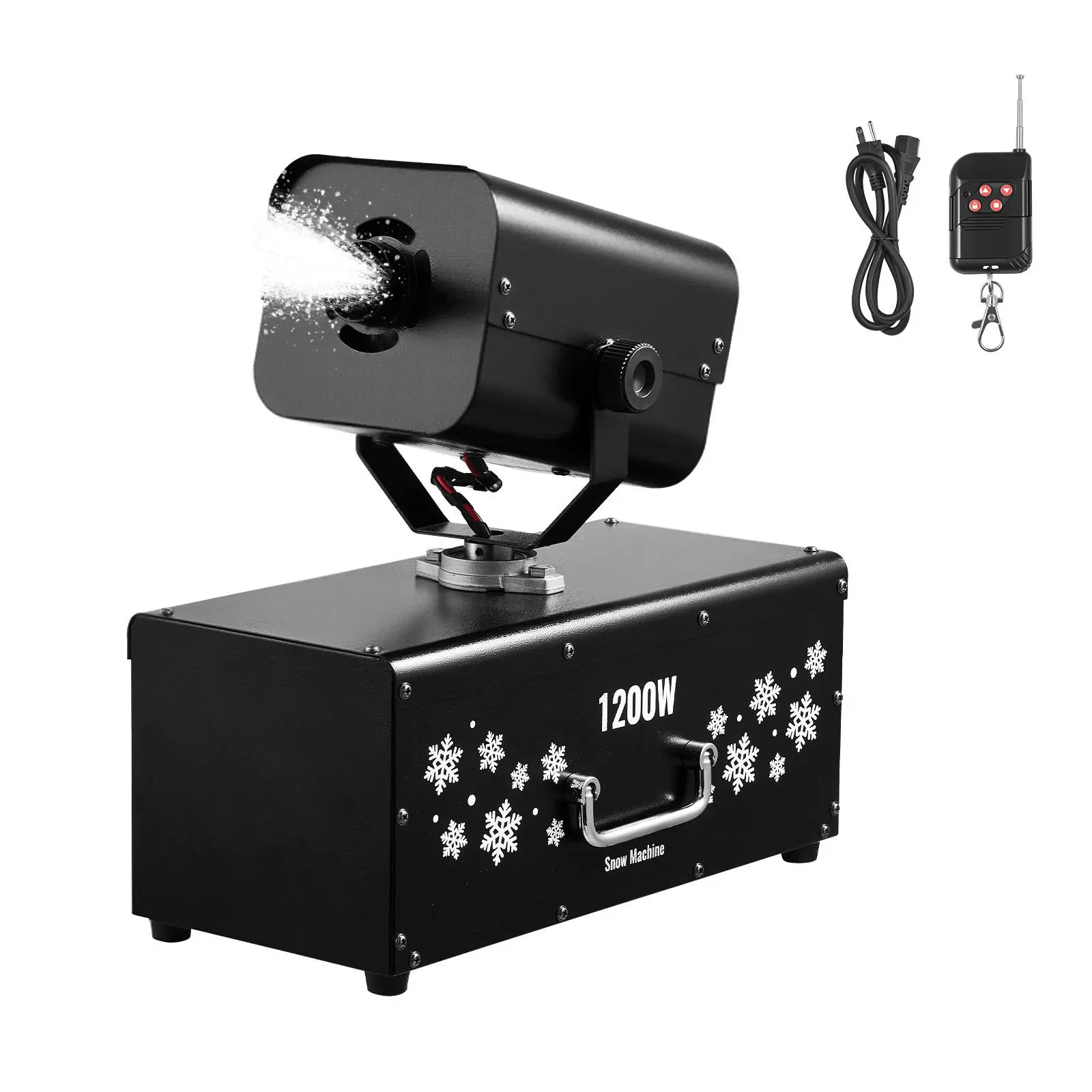 【SummerFinds】VEVOR Snow Machine, 1200W 90° Shaking Head Snow Maker with Wireless Remote Control, High Output Snowmaking Machine Coverage up to 12 ㎡ for Christmas Wedding Parties Stage Snowflake Effect