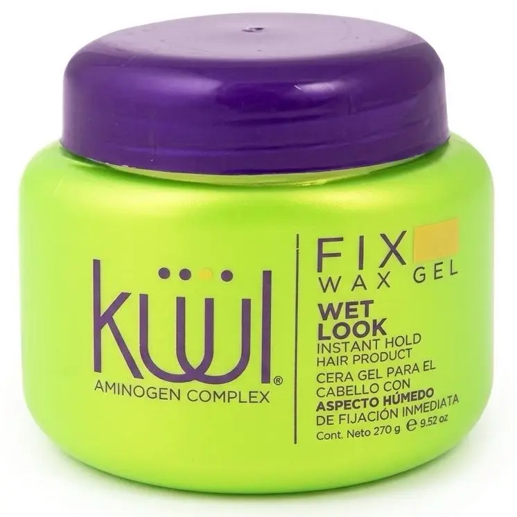 Kuul Fix Me Wax Gel Wet Look  ( 9.52 oz ) Cera Gel para Cabello De fijacion inmediata - Aspecto Humedo - Aminogen Complex - Instant Hold Styling Gel ( 270 g )