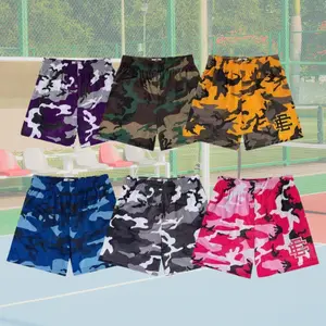 Men's Camo Mesh Basketball Shorts Breathable Quick Dry Gym Streetwear Mesh Shorts for Comfort & Movement