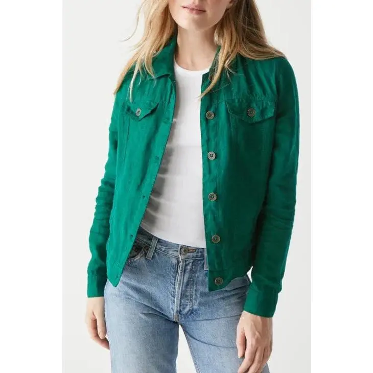 Jean Linen Jacket- Ivy Green Jean Linen Jacket- Ivy Green