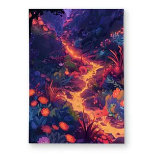 MWW C1ROAR573MAV1P 5 x 7 ft. Burning Flowers - Purple Outdoor Rectangle Area Rug for Home Decor