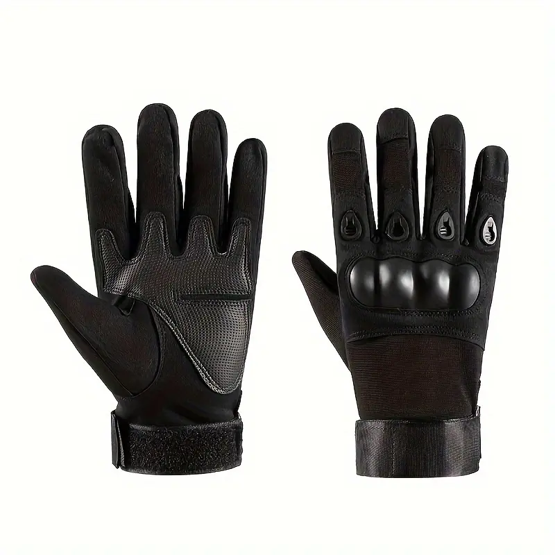 Men's Tactical Outdoor Gloves - Warm, Non-slip Artificial Leather, Suitable for Work, Gardening, Fitness, Cycling, and Survival Protection, with Safety Wrist Strap, Survival Gloves | Fashionable Black Gloves | Zipper Closure Gloves