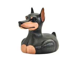 Doberman Dog Duck 3D Print Dashboard Duck Cruise & Desk Decor Pet Gift Durable PLA Plastic Collectible for Doberman Lovers Black & Tan Figurine