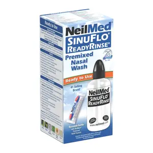 NeilMed SinuFlo ReadyRinse Premixed Nasal Wash - Easy-Squeeze Bottle System for Cleansing Oral Soothing Nasal Allergies & Sinusitis Relief