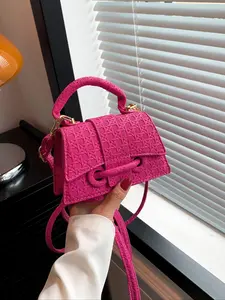 Women's New Fashion Plain Handbag, Simple Design Solid Color PU Leather Bag, Trendy All-match Mini Crossbody Bag with Adjustable Strap for Daily Used, Crossbody Shoulder Bag