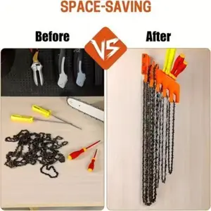 Chain Saw Wall Mount Hook Rack, Indoor Storage Organizer, Portable Iron Tool Holder, Durable Metal Construction, Easy Installation, Yard Tool Rack, Garage Tool Storage