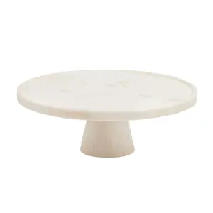 Large Marble Cake Stand in White