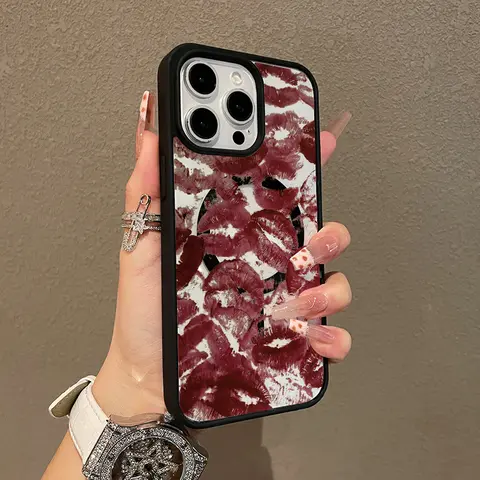 Multi-Functional Magnetic Case for iPhone11/12/13/14/15/16/promax Lipstick Kiss Prints MagSafe Ready, Anti-Fall,Ultra-Thin Design | Perfect for Everyday Use