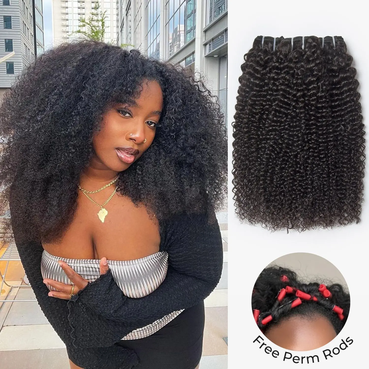 Kinky Curly + Free Perm Rods
