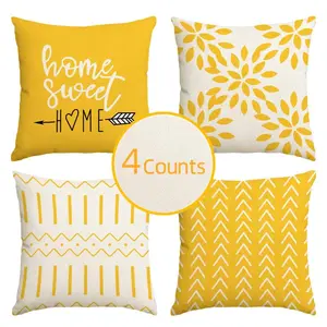 Geometric Pattern Pillow Case without Filler (4counts), Modern Simple Cushion Cover, Decorative Pillow Cover for Home Sofa & Bed & Car
