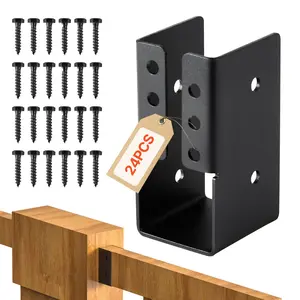 24 Pieces Joist Hangers For 1.93 X 3.62 Inches / 49 X 92 Mm Beam Concealed Joist Hangers For Deck Framing, Galvanized Steel Construction, Heavy Duty Wood-To-Wood Connection, Hidden Bracket System For Strong Support