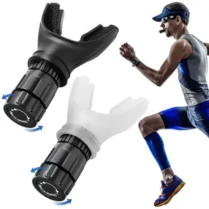 Portable Breathing Trainer with Adjustable Resistance, High-Grade Silicone Respiratory Muscle Trainer for Fitness Training, Lung Trainer Easy to Use