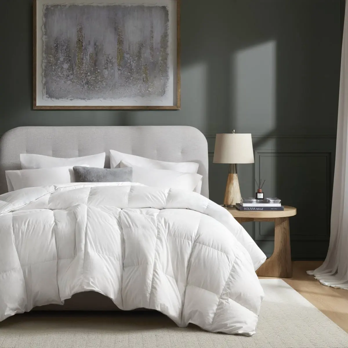 360 Stand Harbor House HHD10-1916 100% Cotton Duvet Insert - 100% Cotton Shell, Goose Down Fill, Lightweight Warm Bedding, Super Fluffy, White, King & California King Size, 100% Cotton Duvets