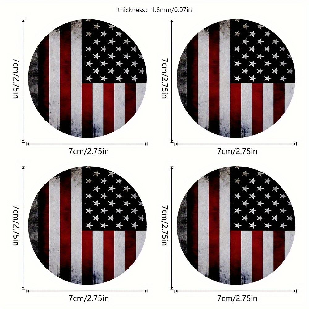 4 American Flag Car Cup Holders, 2.76inch Circular Car Coaster. Car Interior Decoration Water Cup Mat, Unisex Universal Car Cup Mat, Beverage Cup Mat, Car, Household Cup Mat