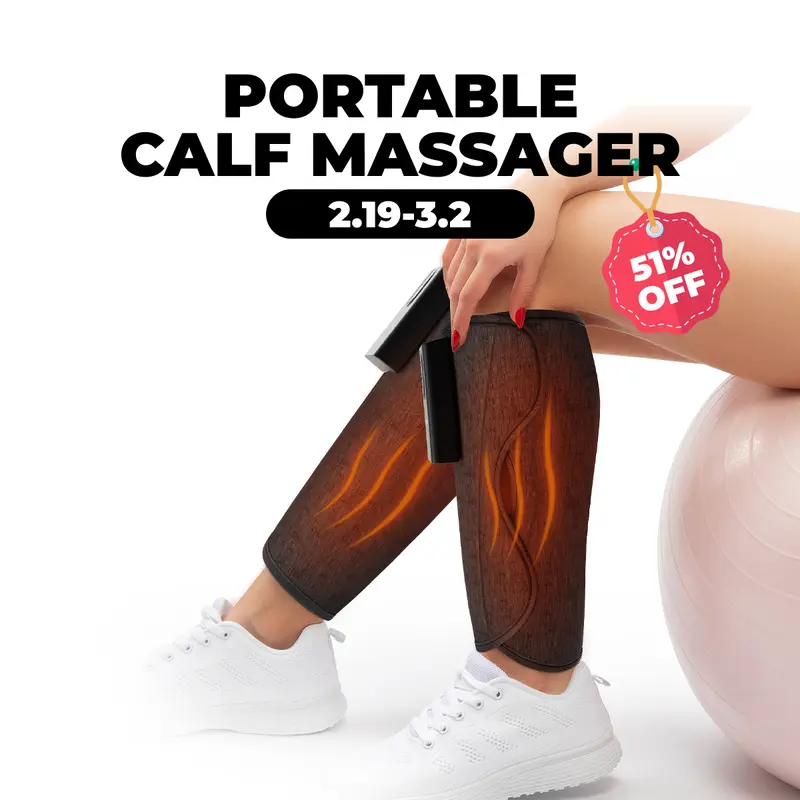 CINCOM Heated and Portable Leg Massager with Calf Airbags, Adjustable Modes and Intensity Levels for Enhanced Comfort – The Ideal Relaxation Gift for Loved Ones
