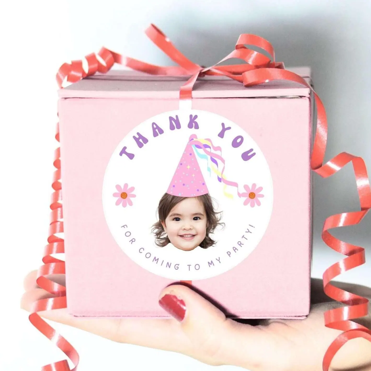 Personalized Photo Birthday Stickers: Custom Party Favor Labels