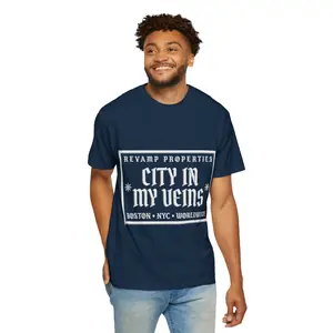 City In My Veins T‑Shirt — Vintage Cityscape Tee (Boston • NYC • Manchester)