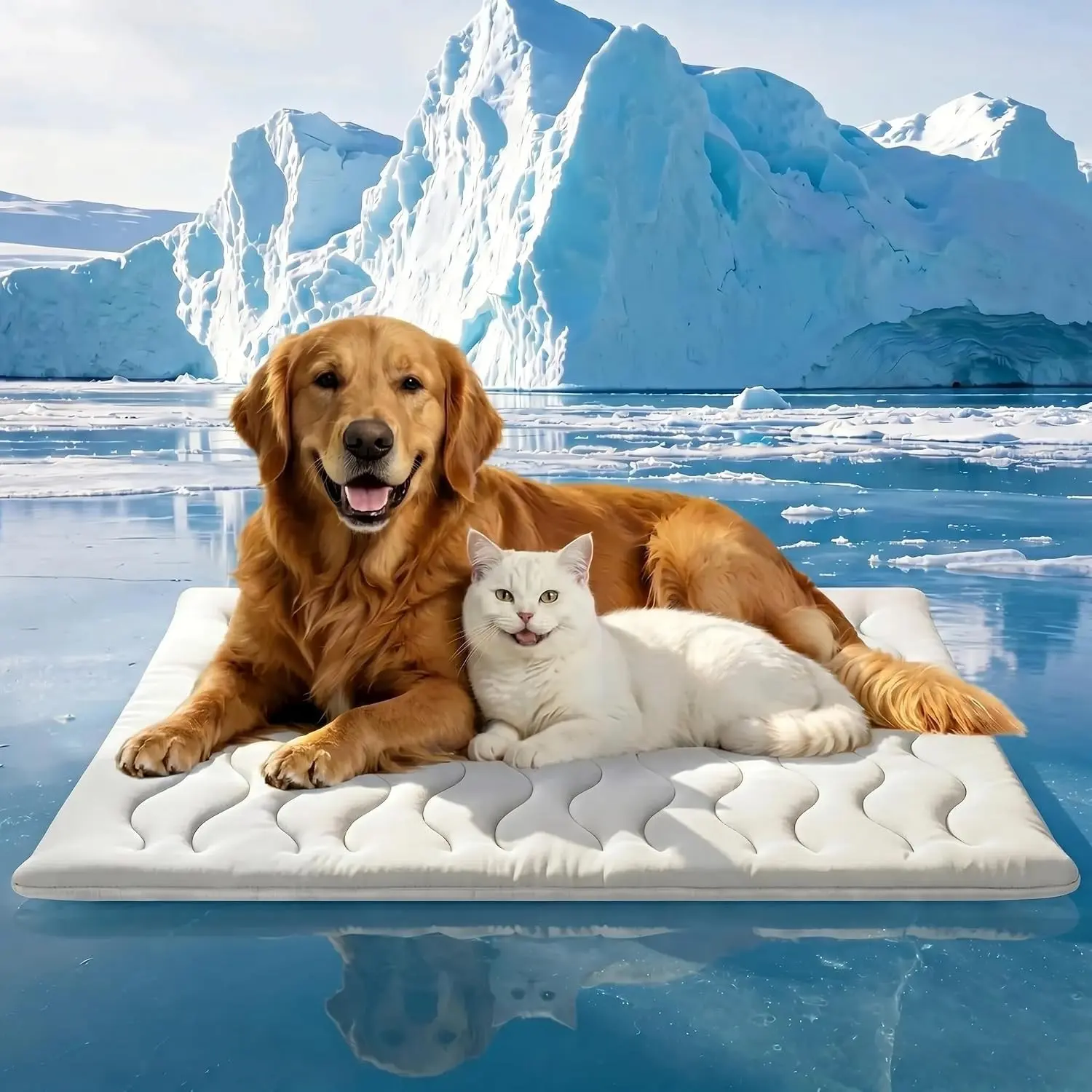 2026 Q-MAX＞0.5 Double-Sided Arc-Chill Dog Cooling Mat 36"×23" | Upgraded Ice Cool Fiber, Washable Thicken Waterproof, Self-Cooling Crate Pad for Dog&Cat, All-Season Use Gift