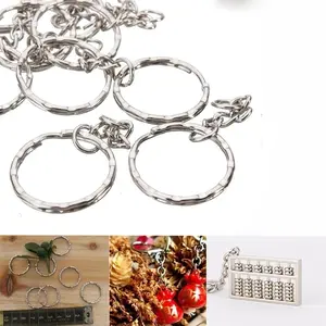 50Pcs Silver Plated Metal Blank Keyring Keychain Split Ring Keyfob Key Holder Rings Women Men DIY Key Chain Key Ring Accessories