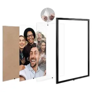 Anozie 16x24 Picture Frame Black, 16 x 24 Picture Frames with HD Plexiglass BLK Decor Photo Set Artwork Gifts Pack Wall