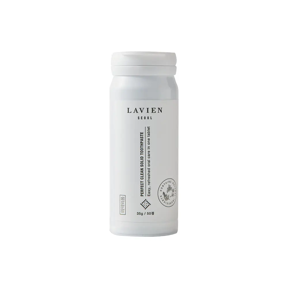 Lavien Beauty Fluoride Solid Toothpaste Tablets (1000 ppm) - Nature-Infused, Eco-Friendly Foaming Oral Care for Adults, Gum Health Support, Unscented, Sustainable, Cleansing, Bad Breath Prevention