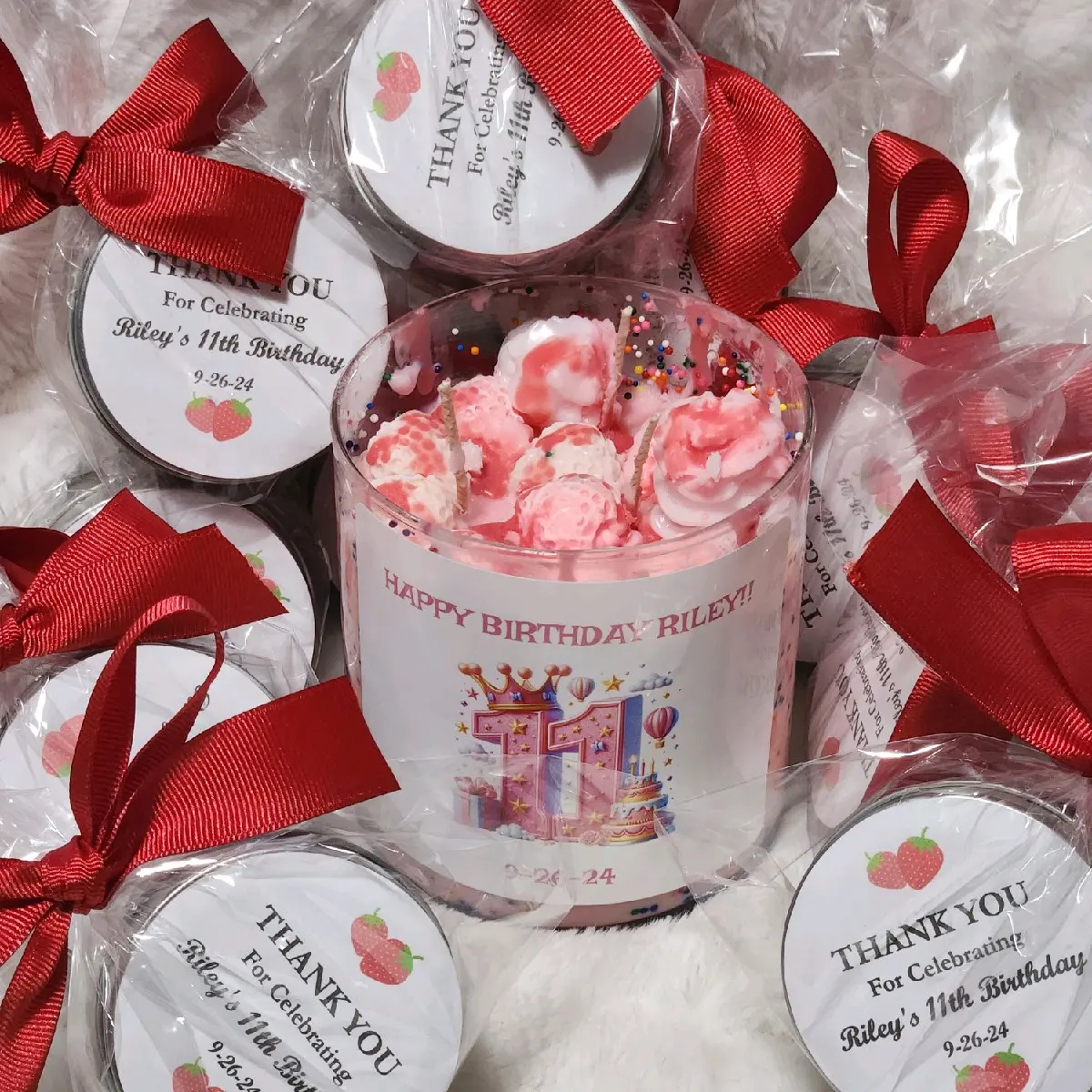 Bulk Birthday Cake Scented Candles, Personalized Birthday Party Favors, Rainbow Sprinkle Candles, Bulk Party Favors Freshener Decor Decoration