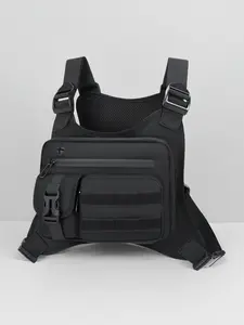 Outdoor Chest Bag, Multifunctional Workwear Cycling Backpack, Street Style Tactical Vest Pack, Camouflage Running Sports Chest Bag for Men