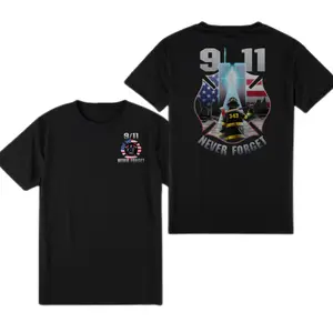 [Firefighter] 9/11 Never Forget Firefighter Memorial Twin Towers Tribute T-Shirt for Firefighters Patriot Day Remembrance