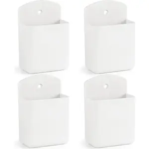 4 Pcs Remote Control Holde Wall Mount, TV Controller Holder, Self Adhesive Remote Holder,  Wall Pen Holder Storage Accessories for Home Office School White, black Organizer Organiser Racks Black&4Pcs