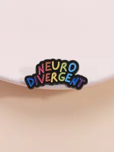 Colorful Quote Badge Neuro Divergent Design, Inspirational Accessory for Autism Awareness Month, Unique Bag and ID Decoration, Neurodiversity
