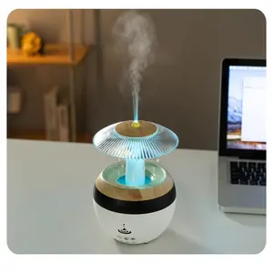 USB Powered Essential Oil Diffuser, 450ML Cloud Humidifier, Raindrop Filter, Colorful LED Lights, Timer, Auto Shut Off, Ultrasonic, Bedroom Office Hotel