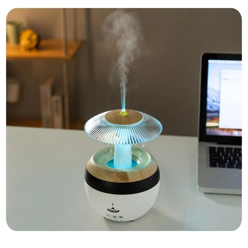 USB Powered Essential Oil Diffuser Aromatherapy Machine, 450ML Cloud Humidifier Fragrance Aroma Humidifier, Raindrop Filter, Colorful LED Lights, Timer, Auto Shut Off, Ultrasonic, Bedroom Office Hotel Aromatizer