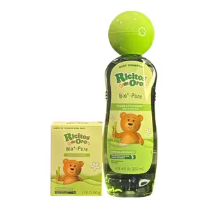Ricitos de Oro Bio-Pure Baby Shampoo and soap( COMBO) - Fortifies Hair, Adds Shine & Softness, Tear-Free Formula, Includes Rattle Cup, Gentle Daily Use, Ideal for Baby Hair Care, 250 ml, 3-Pack