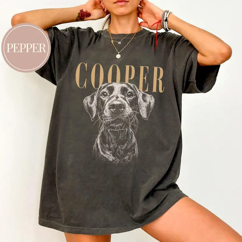 [Pls Note] Custom Comfort Colors Pet Photo And Name Shirt,Personalized Comfort Colors Pet Shirt,Customized Picture Dog Shirt,Dog Lover Gift,Cat Mom Gift,Pet Loss Gift