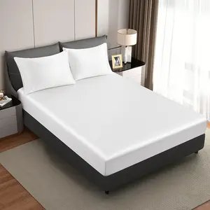 Silk White Full Fitted Sheet, Deep Fitted Sheet Only, Breathable, Non- Fading, Fully Elasticized Bed Sheets Sold Separately