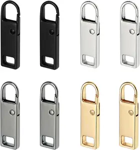 Urmspst Zipper Pull Replacement (Upgraded), 8 Pcs Detachable Zipper Pull Tabs for Luggage Clothing Jackets Backpacks Boots Purse Coat(4 Color Black, Silver, Gold, Brilliant Black) Urmspst