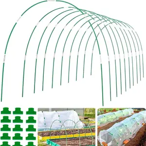 Garden Hoop Set, 1 Set Stainless Steel Fiberglass Support Hoop Frame Net Greenhouse Kit, Plant Sunshade Cloth, Plant Row Cover, Garden Supplies, Adjustable Greenhouse
