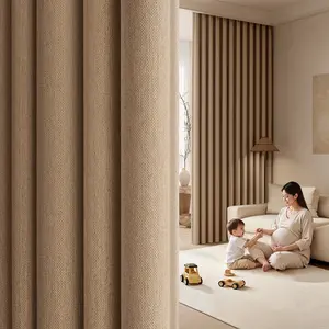 Thickened Sunshade High Precision New Curtain, Home Decoration Curtain, Thermal Insulated Curtain, UV Protection Insulation, Cream Style Simple Design, Easy Installation for Living Room Bedroom