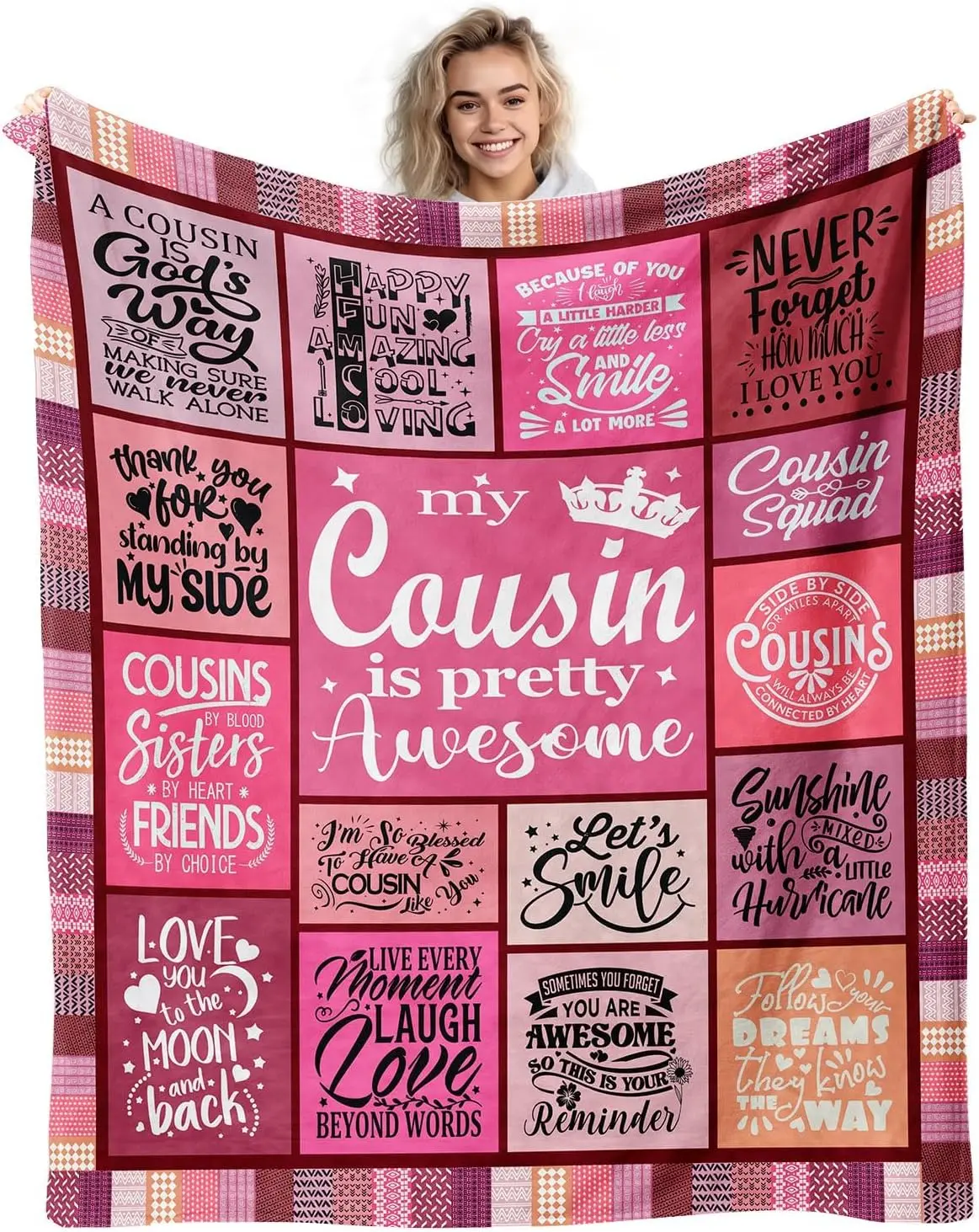 Cousin Gifts, Cousins Gifts for Women, Gifts for Cousins Female, Best Cousin Gifts, Cousin Birthday Gifts, Cousin Gifts for Girls, Cousin Gift Ideas, to My Cousin Gifts Blanket