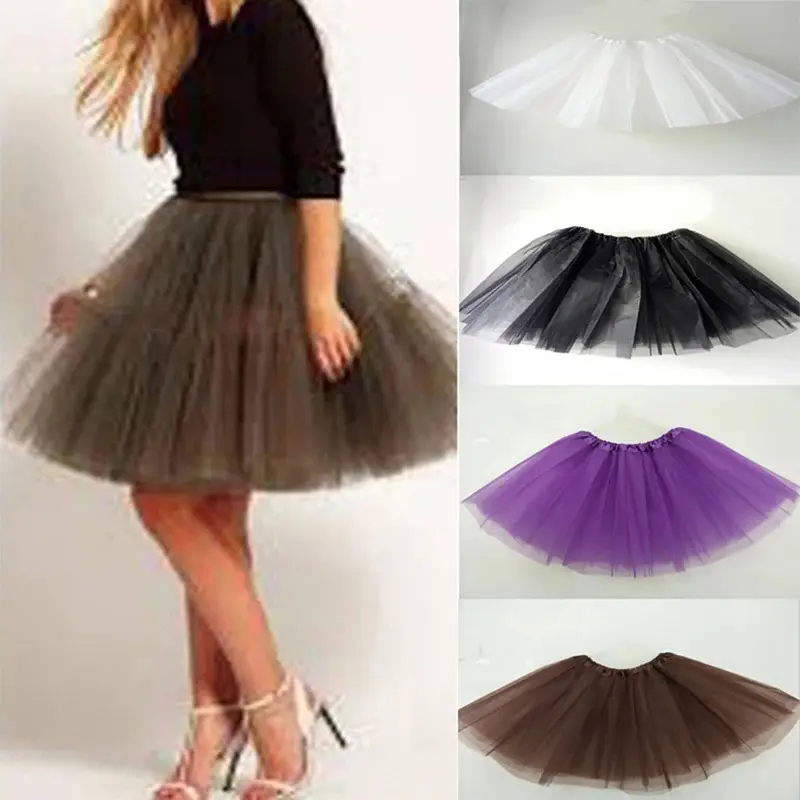 Women Vintage Tulle Skirt Short Tutu Mini Skirts Adult Fancy Ballet Dancewear Party Costume Ball Gown 2025 Fabric Fit Spring Comfort Festival
