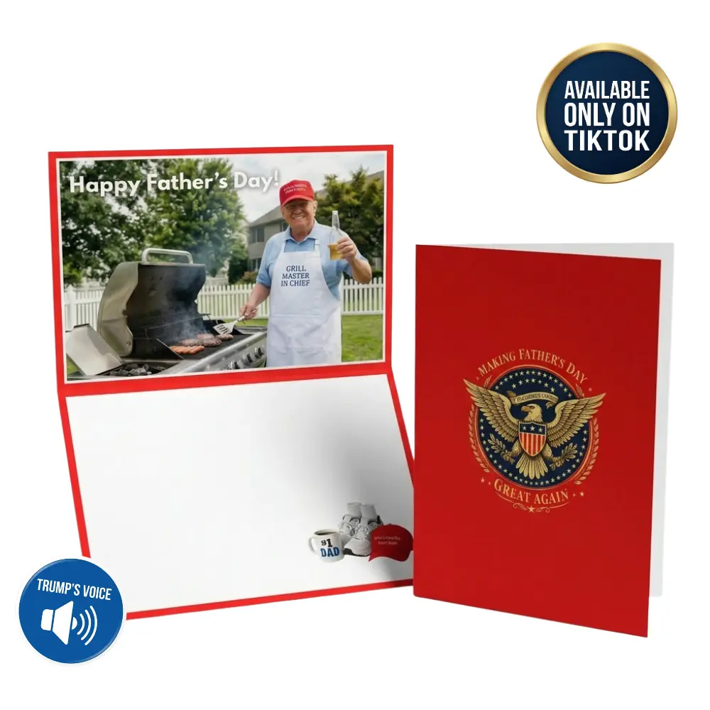 Trump Talking Father's Day Card 5x7 Greeting Card Funny Built in