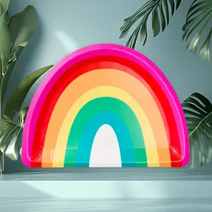 10ct Rainbow Shaped Snack Plates - for Kids Parties, Spritz, Disposable, 10 Count